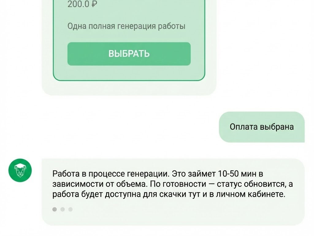 Генерация работы